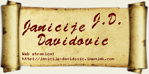 Janićije Davidović vizit kartica